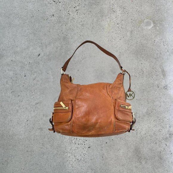 2000s tan slouchy leather bag - Picture 1 of 8